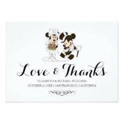 Mickey & Minnie Wedding | Married Thank You Card