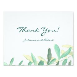 Modern Botanical Greenery Wedding Thank You Card