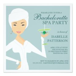 Modern Bride Bachelorette Spa Party  Invitation