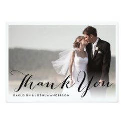 Modern Calligraphy Thank You Photo Card