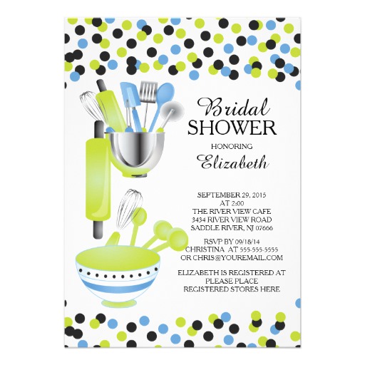 Modern Confetti Kitchen Bridal Shower Invitations