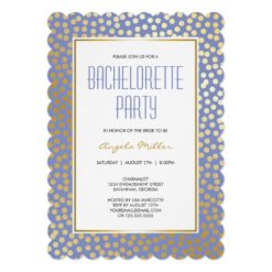 Modern Confetti Polka Dots Lavender and Gold Card