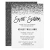 Modern Faux Black Glitter Sweet 16 Birthday Card