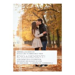 Modern Stripes Engagement Party Photo Invitation