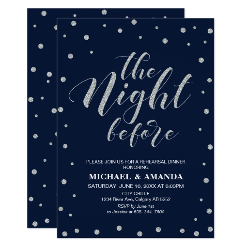 Modern Typography Wedding Rehearsal Dinner Card