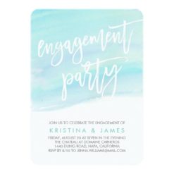 Modern Watercolor Engagement Party Invitation