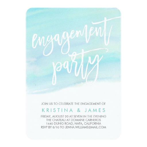 Modern Watercolor Engagement Party Invitation
