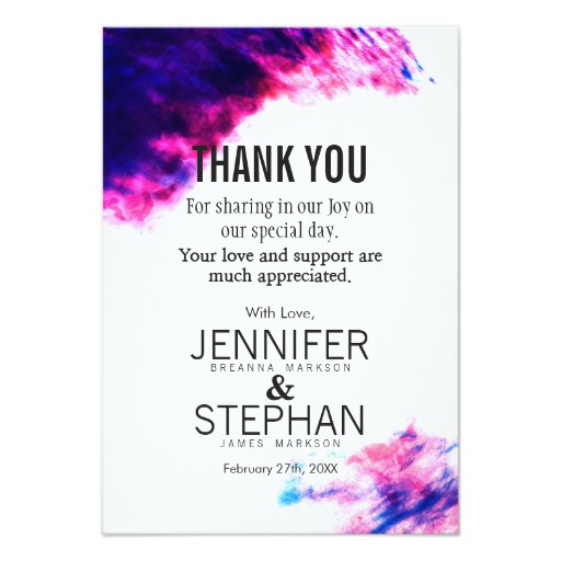 Modern Watercolor Smudges Thank You Cards