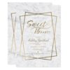 Modern faux gold typography marble Sweet 16 Card