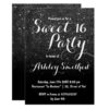 Modern girly faux black glitter ombre Sweet 16 Card