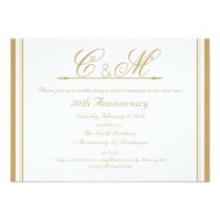 Monograms 50th Wedding Anniversary Invitation