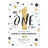 Mr onederful birthday invitation Boy Black Gold