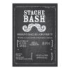 Mustache Bash Bachelor Party Chalkboard Hipster Card