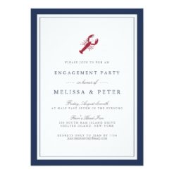 Nautical Lobster Engagement Party Invitation