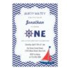 Nautical Sailboat First Birthday Invitation