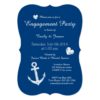 Nautical navy blue engagement party invitations