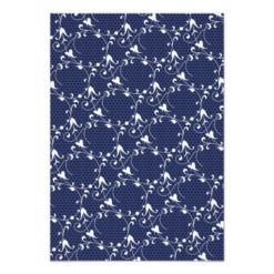 Navy Blue an White Lace Monogram Wedding Thank You Card - Image 2