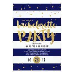 Navy Glam | Stripe Bachelorette Party Invitation