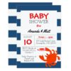 Navy Nautical Crab Baby Shower Invitation