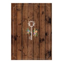 New Home Sweet Home House Warming Wood Key Invite - Image 2