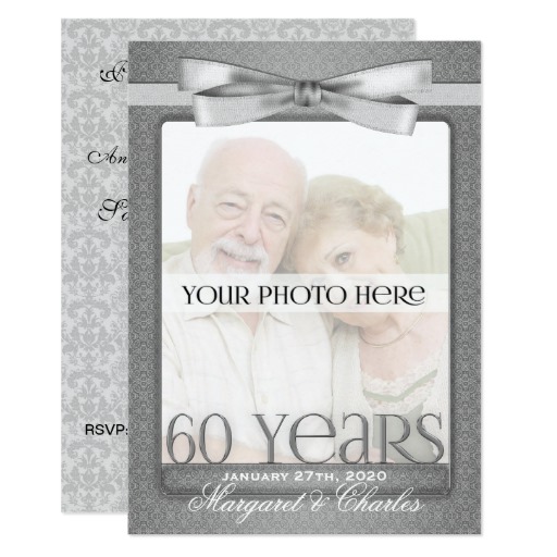 OBSOLETE 60th Diamond Wedding Anny Photo Party Card