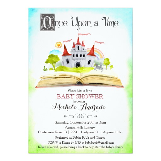 Once Upon a Time Storybook Baby Shower Invitation