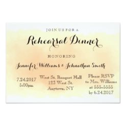 Orange watercolor rehearsal dinner invitations
