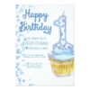 Our Boy is Turning One Blue Birthday Invitation