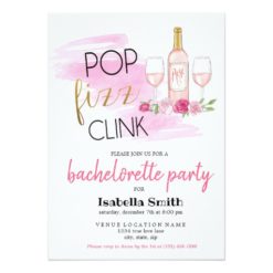 POP. FIZZ. CLINK. Bachelorette Party Card