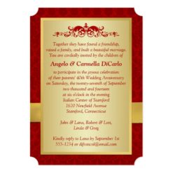 PRINTED RIBBON 40th Wedding Anniversary Invitation - Image 2
