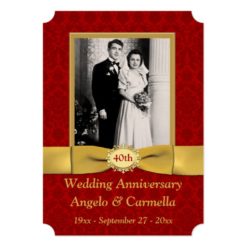 PRINTED RIBBON 40th Wedding Anniversary Invitation