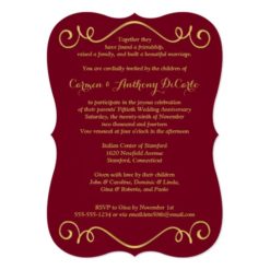 PRINTED RIBBON 50th Anniversary Invite - Red - Image 2