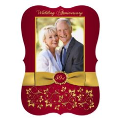 PRINTED RIBBON 50th Anniversary Invite - Red