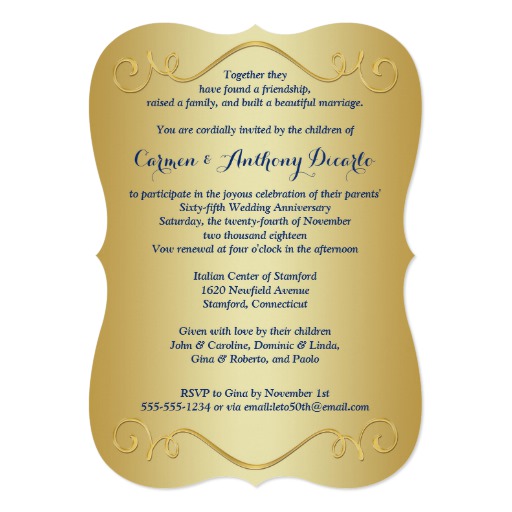 PRINTED RIBBON Fancy Shape 65th Anniversary Invite - Image 2