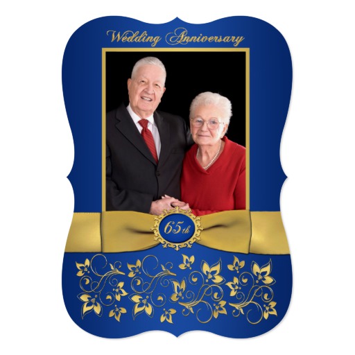 PRINTED RIBBON Fancy Shape 65th Anniversary Invite