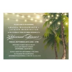 Palm Tree Tropical Rehearsal Dinner Invitations