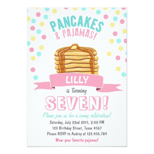 Pancakes and Pajamas Birthday Party Invitation