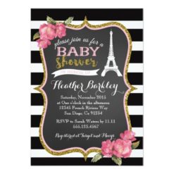 Paris French Eiffel Tower Baby Shower Invitation