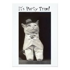 Party Cat Invitation Card