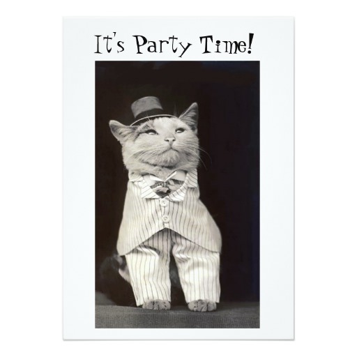 Party Cat Invitation Card