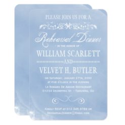 Pastel Blue Watercolor Rehearsal Dinner Invites