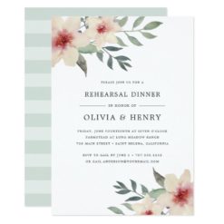Peach Blossom Rehearsal Dinner Invitation