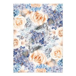 Peach and Blue Floral Watercolors Engagement Party Card - Image 2
