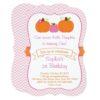 Pink Chevron Pumpkin 1st Birthday Card