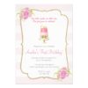 Pink Floral 1st Birthday First Invitation