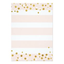 Pink Floral Stripes Gold Confetti Rehearsal Dinner Card - Image 2