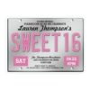 Pink License Plate Sweet 16 Party Invitations