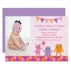 Pink Monster 1st Birthday Card