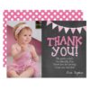 Pink Polka Dots Birthday Thank You Card