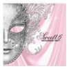 Pink Satin Sweet 16 Masquerade Party Card